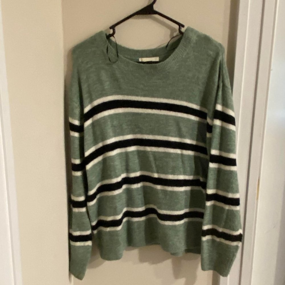 Green Striped Sweater
